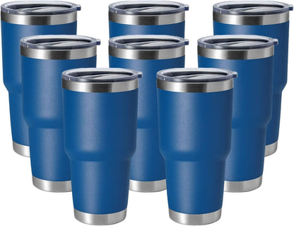 30oz Stainless Steel Tumbler, Double Wall Vacuum Insulated Travel Mug Tumbler, Durable Insulated Coffee Mug, Gift Box Set (Dark Blue, 1)