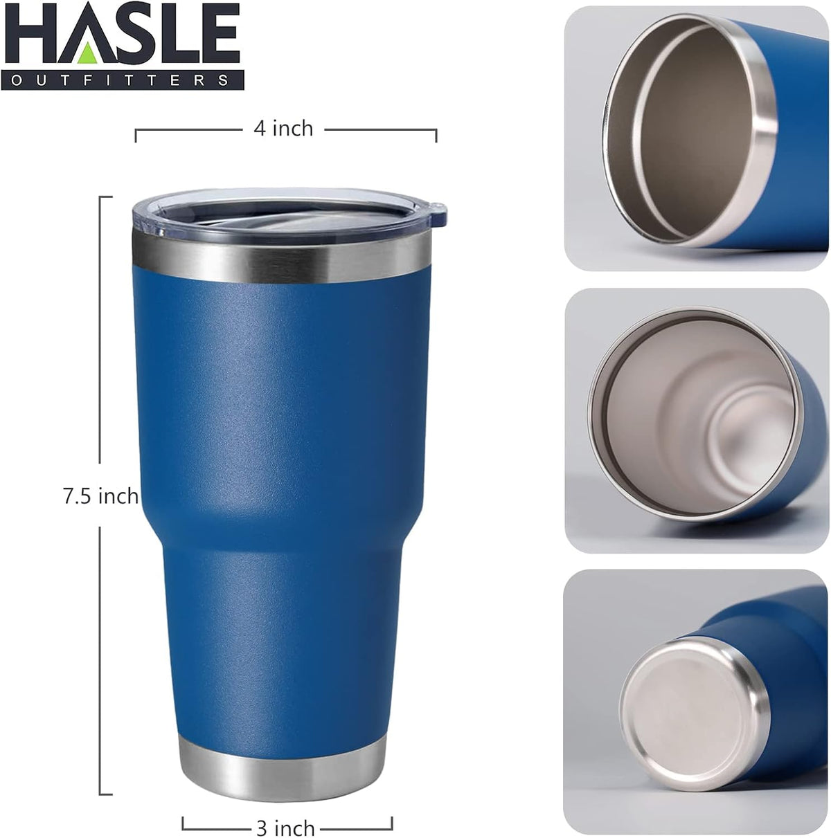 30oz Stainless Steel Tumbler, Double Wall Vacuum Insulated Travel Mug Tumbler, Durable Insulated Coffee Mug, Gift Box Set (Dark Blue, 1)