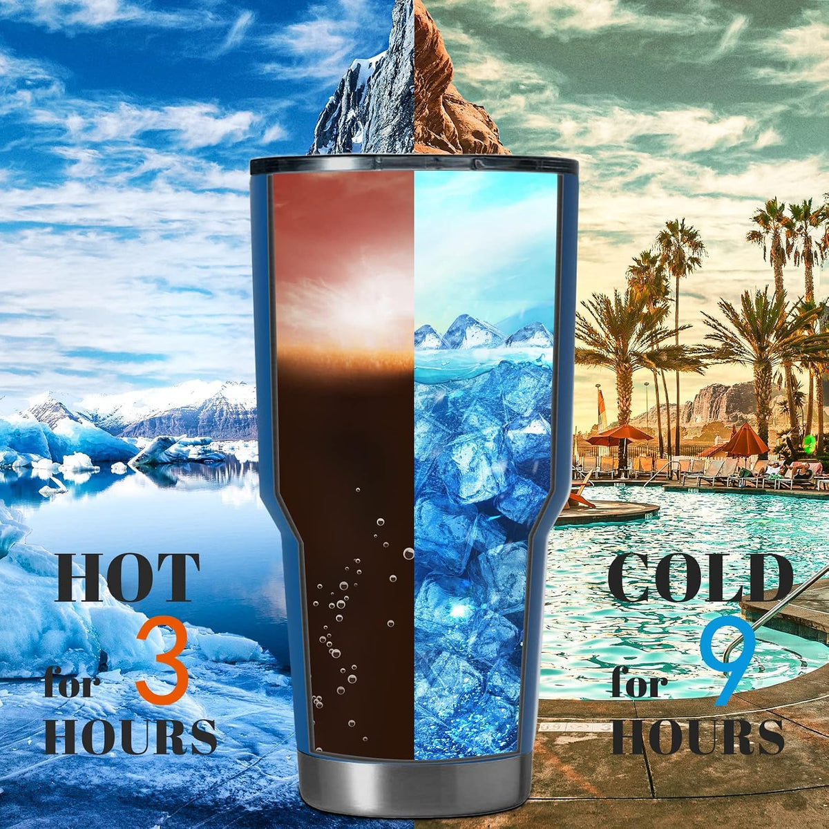 30oz Stainless Steel Tumbler, Double Wall Vacuum Insulated Travel Mug Tumbler, Durable Insulated Coffee Mug, Gift Box Set (Dark Blue, 1)