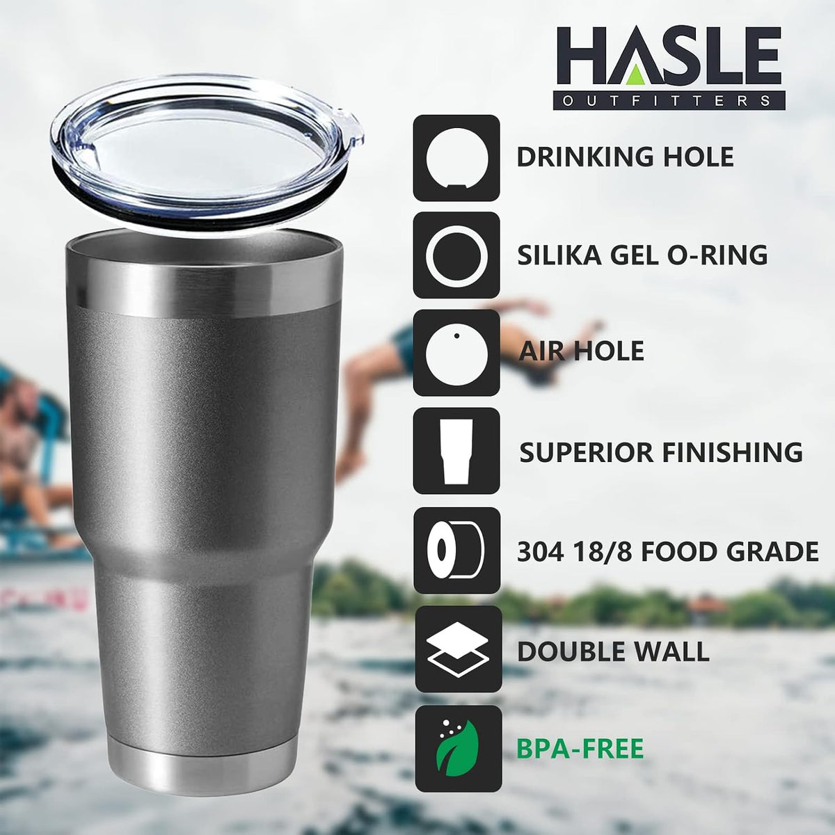 30oz Stainless Steel Tumbler, Double Wall Vacuum Insulated Travel Mug Tumbler, Durable Insulated Coffee Mug, Gift Box Set (Dark Blue, 1)