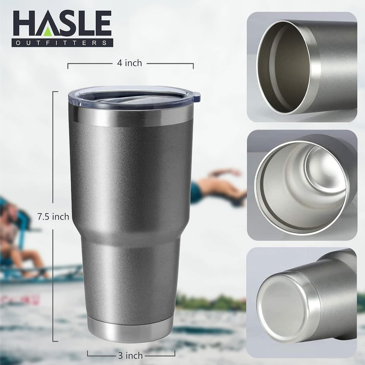 30oz Stainless Steel Tumbler, Double Wall Vacuum Insulated Travel Mug Tumbler, Durable Insulated Coffee Mug, Gift Box Set (Dark Blue, 1)