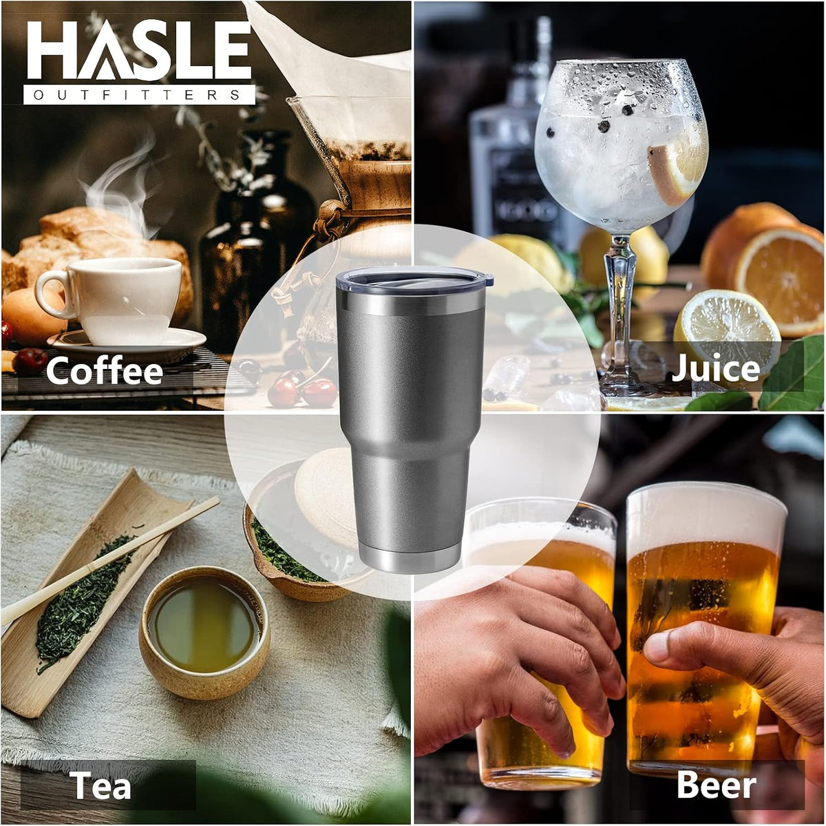30oz Stainless Steel Tumbler, Double Wall Vacuum Insulated Travel Mug Tumbler, Durable Insulated Coffee Mug, Gift Box Set (Dark Blue, 1)