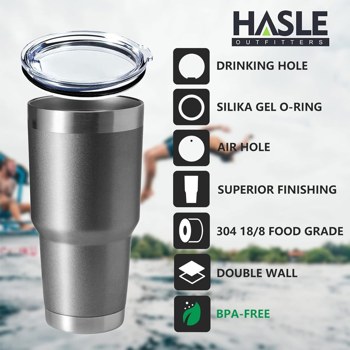 30oz Stainless Steel Tumbler, Double Wall Vacuum Insulated Travel Mug Tumbler, Durable Insulated Coffee Mug, Gift Box Set (Dark Blue, 1)