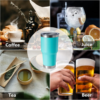 30oz Stainless Steel Tumbler, Double Wall Vacuum Insulated Travel Mug Tumbler, Durable Insulated Coffee Mug, Gift Box Set (Dark Blue, 1)