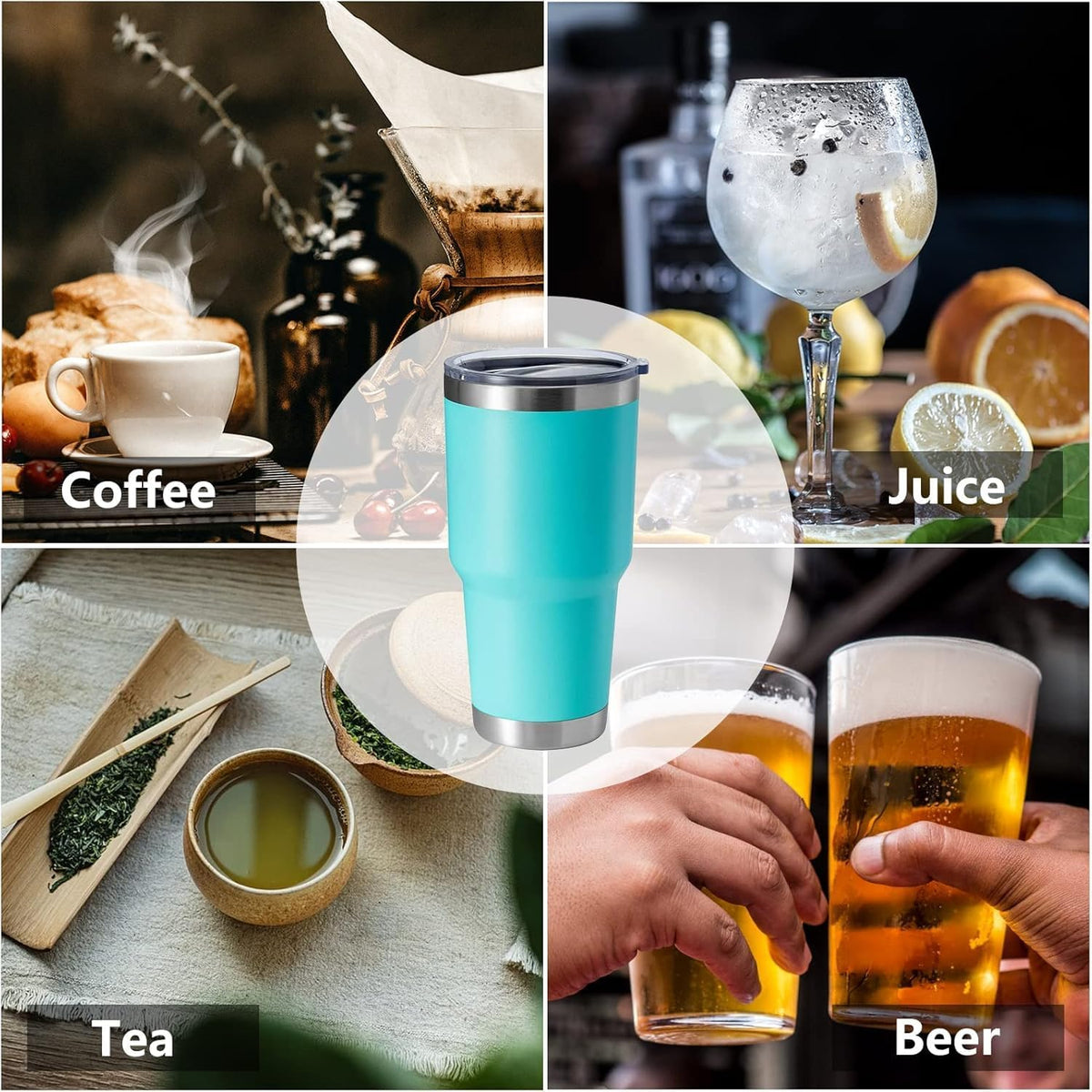 30oz Stainless Steel Tumbler, Double Wall Vacuum Insulated Travel Mug Tumbler, Durable Insulated Coffee Mug, Gift Box Set (Dark Blue, 1)