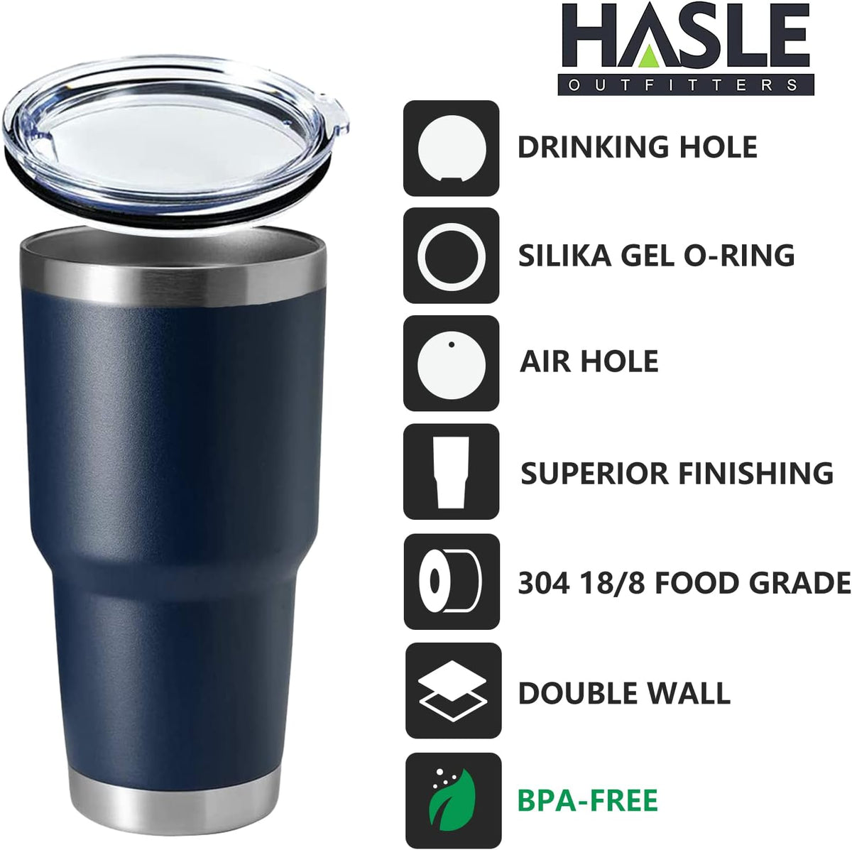 30oz Stainless Steel Tumbler, Double Wall Vacuum Insulated Travel Mug Tumbler, Durable Insulated Coffee Mug, Gift Box Set (Dark Blue, 1)
