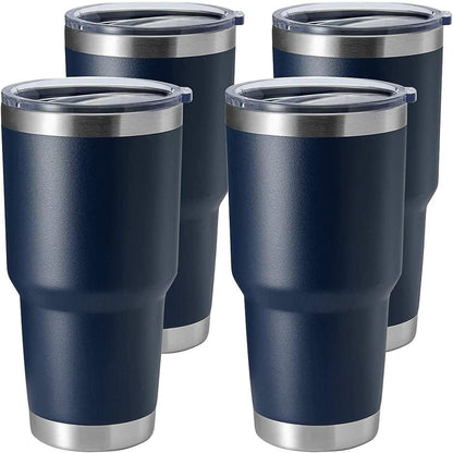 30oz Stainless Steel Tumbler, Double Wall Vacuum Insulated Travel Mug Tumbler, Durable Insulated Coffee Mug, Gift Box Set (Dark Blue, 1)