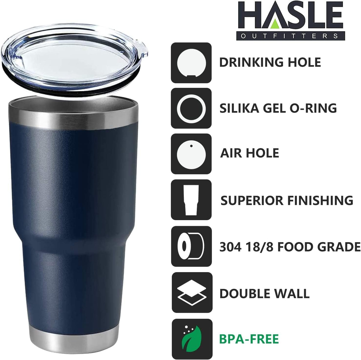30oz Stainless Steel Tumbler, Double Wall Vacuum Insulated Travel Mug Tumbler, Durable Insulated Coffee Mug, Gift Box Set (Dark Blue, 1)