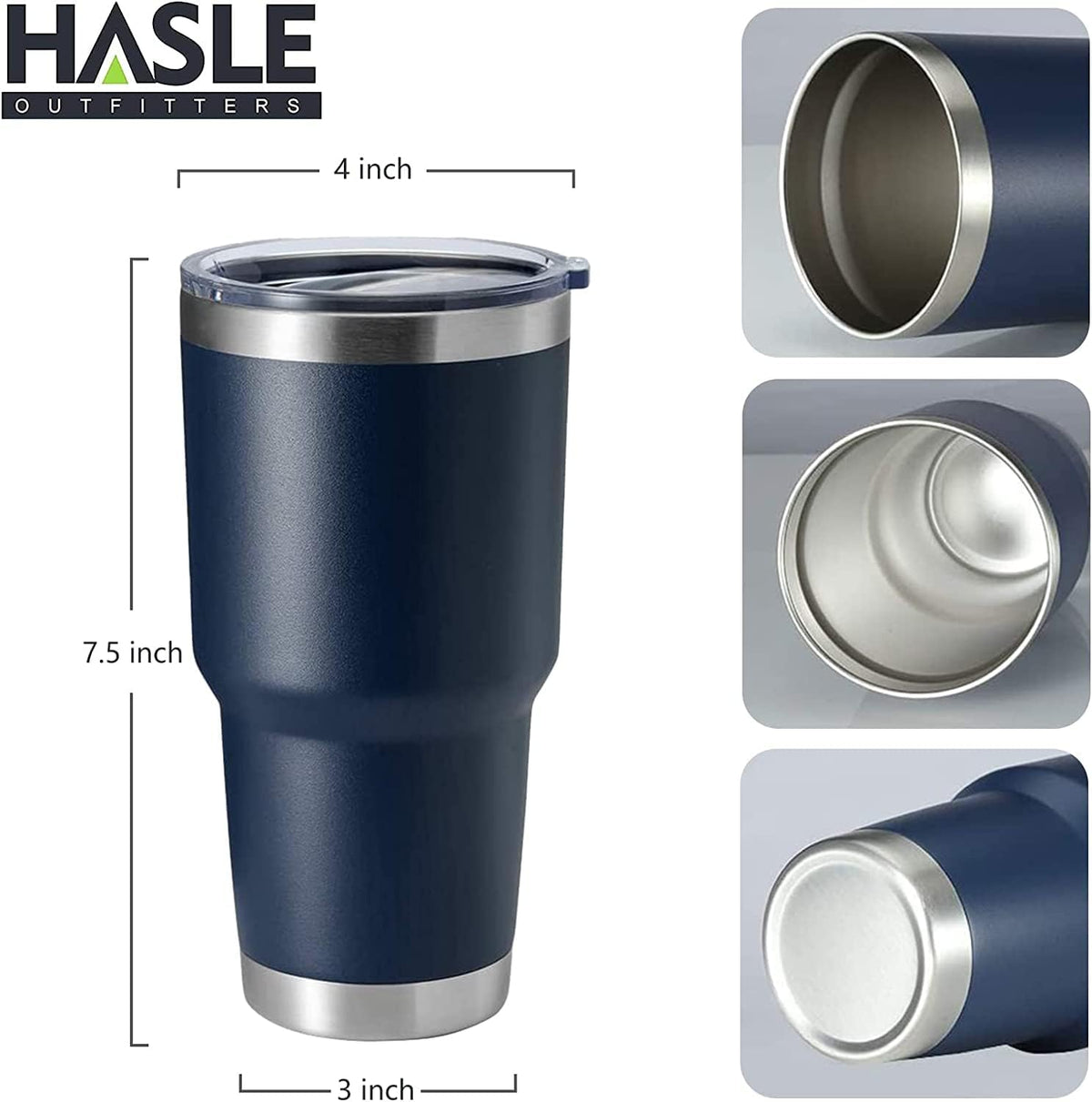 30oz Stainless Steel Tumbler, Double Wall Vacuum Insulated Travel Mug Tumbler, Durable Insulated Coffee Mug, Gift Box Set (Dark Blue, 1)