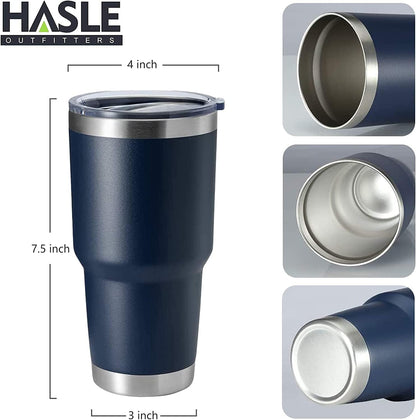 30oz Stainless Steel Tumbler, Double Wall Vacuum Insulated Travel Mug Tumbler, Durable Insulated Coffee Mug, Gift Box Set (Dark Blue, 1)