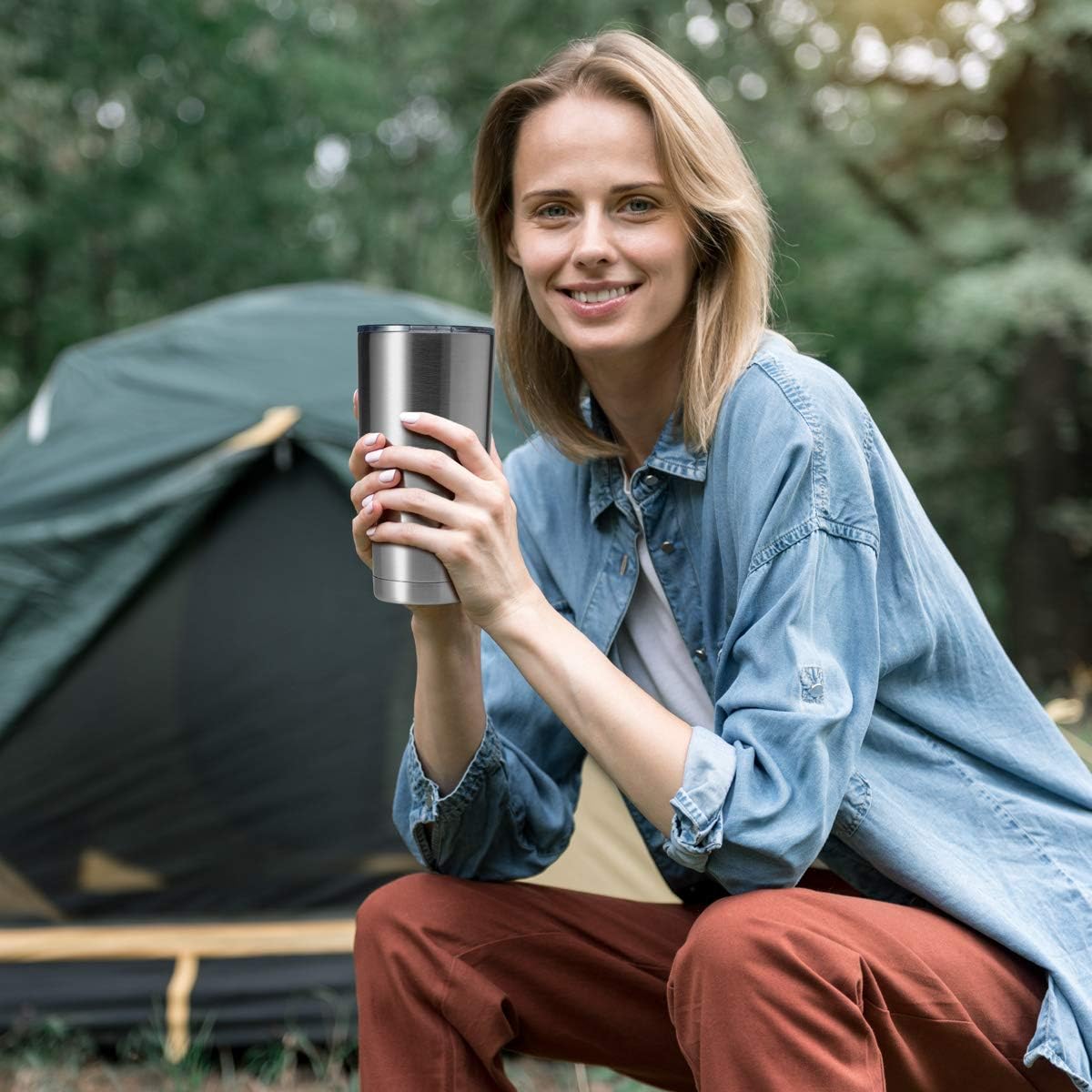 30oz Stainless Steel Tumbler, Double Wall Vacuum Insulated Travel Mug Tumbler, Durable Insulated Coffee Mug, Gift Box Set (Dark Blue, 1)