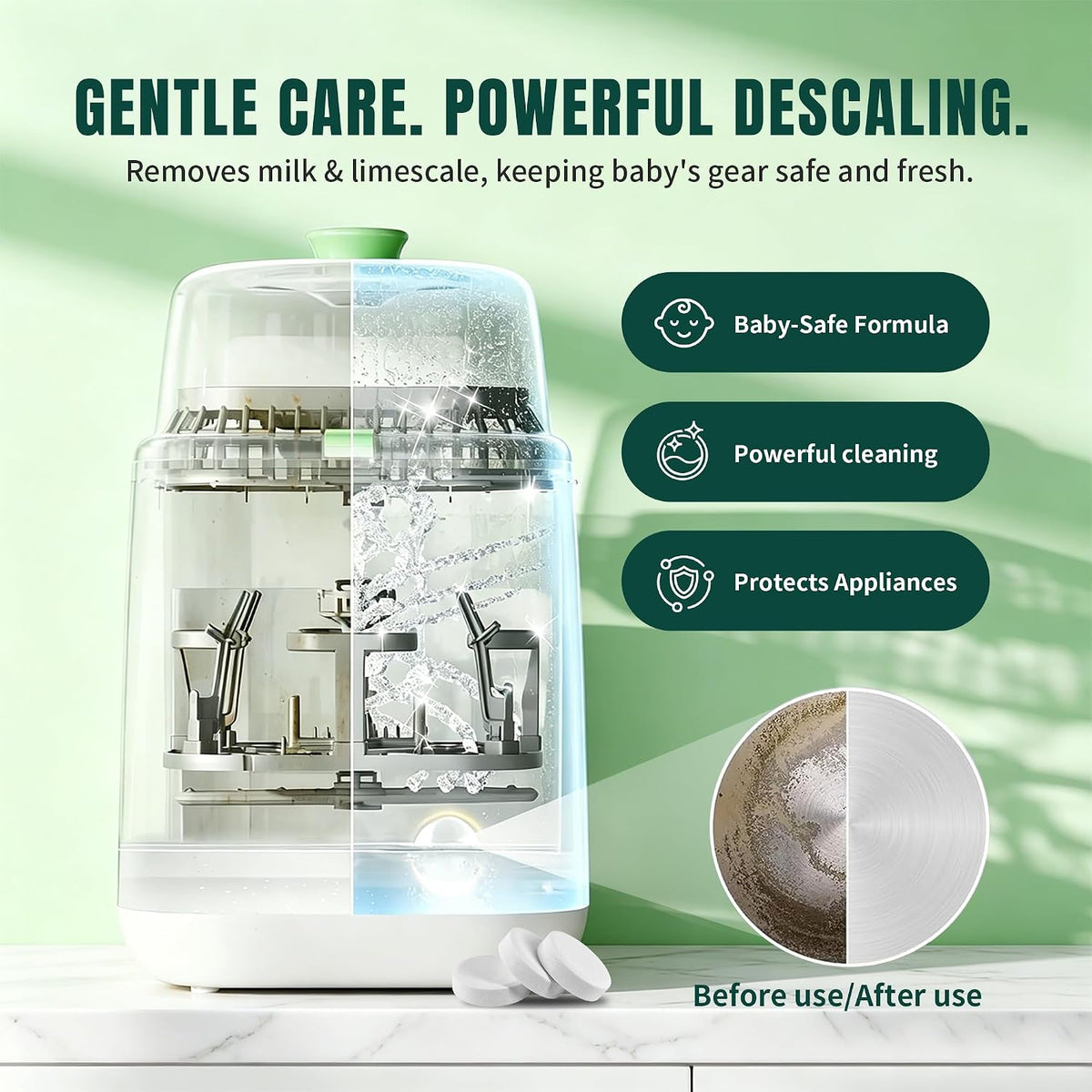 Baby Bottle Washer Descaling Tablet Remove Limescale 12 Count