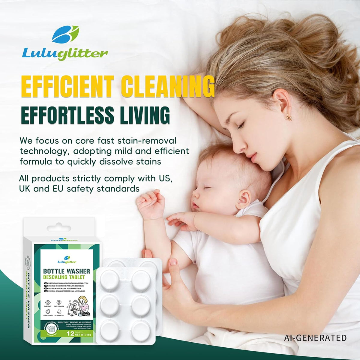 Baby Bottle Washer Descaling Tablet Remove Limescale 12 Count