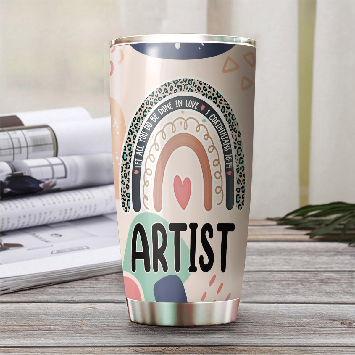 Let All You Do Be Done In Love Postal Clerk Tumbler Stainless Steel 20oz, Office Gifts Women Men Work Friends Coworker, Driking Coffee Cup For Birthday Christmas - Colors C