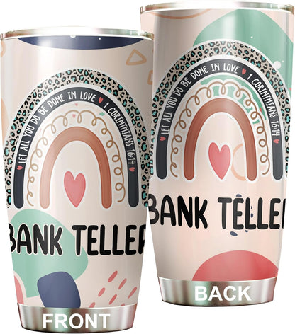 Let All You Do Be Done In Love Postal Clerk Tumbler Stainless Steel 20oz, Office Gifts Women Men Work Friends Coworker, Driking Coffee Cup For Birthday Christmas - Colors C
