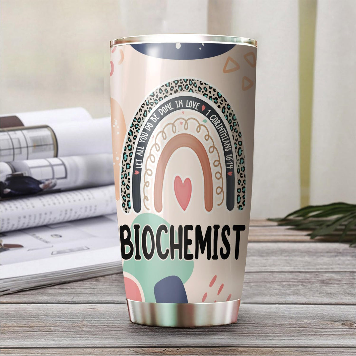 Let All You Do Be Done In Love Postal Clerk Tumbler Stainless Steel 20oz, Office Gifts Women Men Work Friends Coworker, Driking Coffee Cup For Birthday Christmas - Colors C