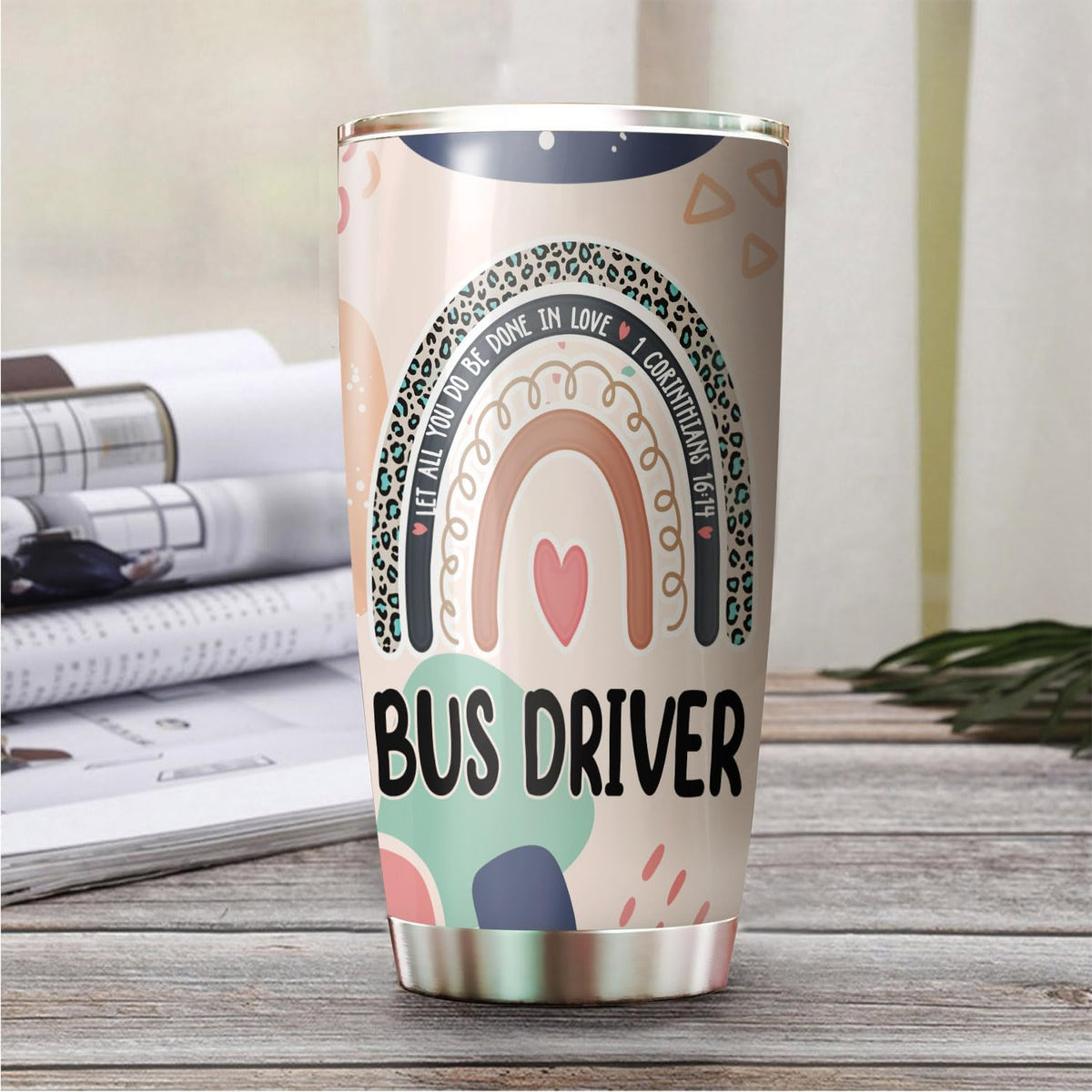 Let All You Do Be Done In Love Postal Clerk Tumbler Stainless Steel 20oz, Office Gifts Women Men Work Friends Coworker, Driking Coffee Cup For Birthday Christmas - Colors C