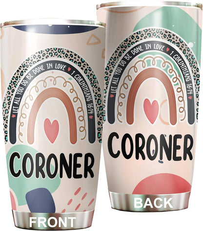 Let All You Do Be Done In Love Postal Clerk Tumbler Stainless Steel 20oz, Office Gifts Women Men Work Friends Coworker, Driking Coffee Cup For Birthday Christmas - Colors C