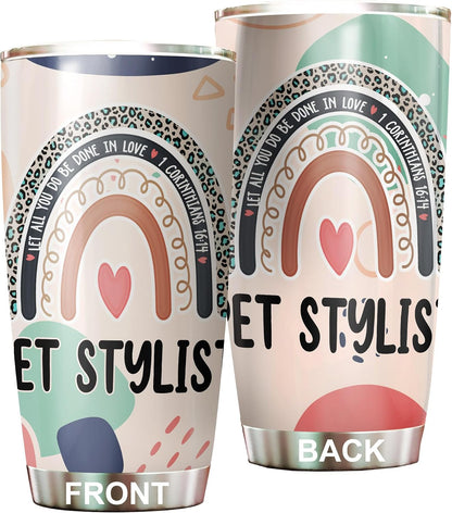 Let All You Do Be Done In Love Postal Clerk Tumbler Stainless Steel 20oz, Office Gifts Women Men Work Friends Coworker, Driking Coffee Cup For Birthday Christmas - Colors C