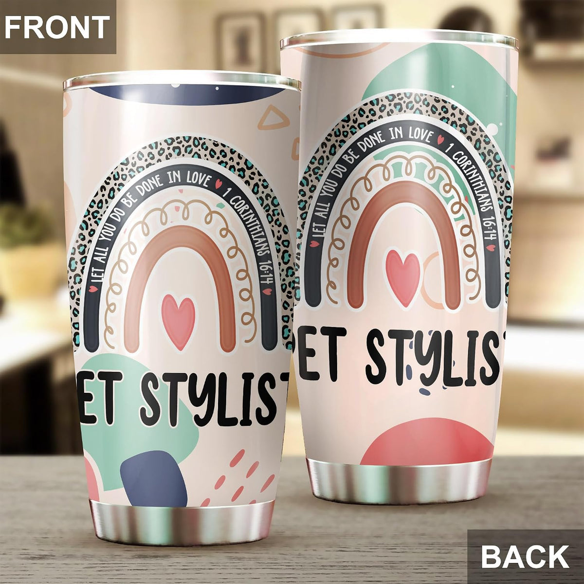 Let All You Do Be Done In Love Postal Clerk Tumbler Stainless Steel 20oz, Office Gifts Women Men Work Friends Coworker, Driking Coffee Cup For Birthday Christmas - Colors C
