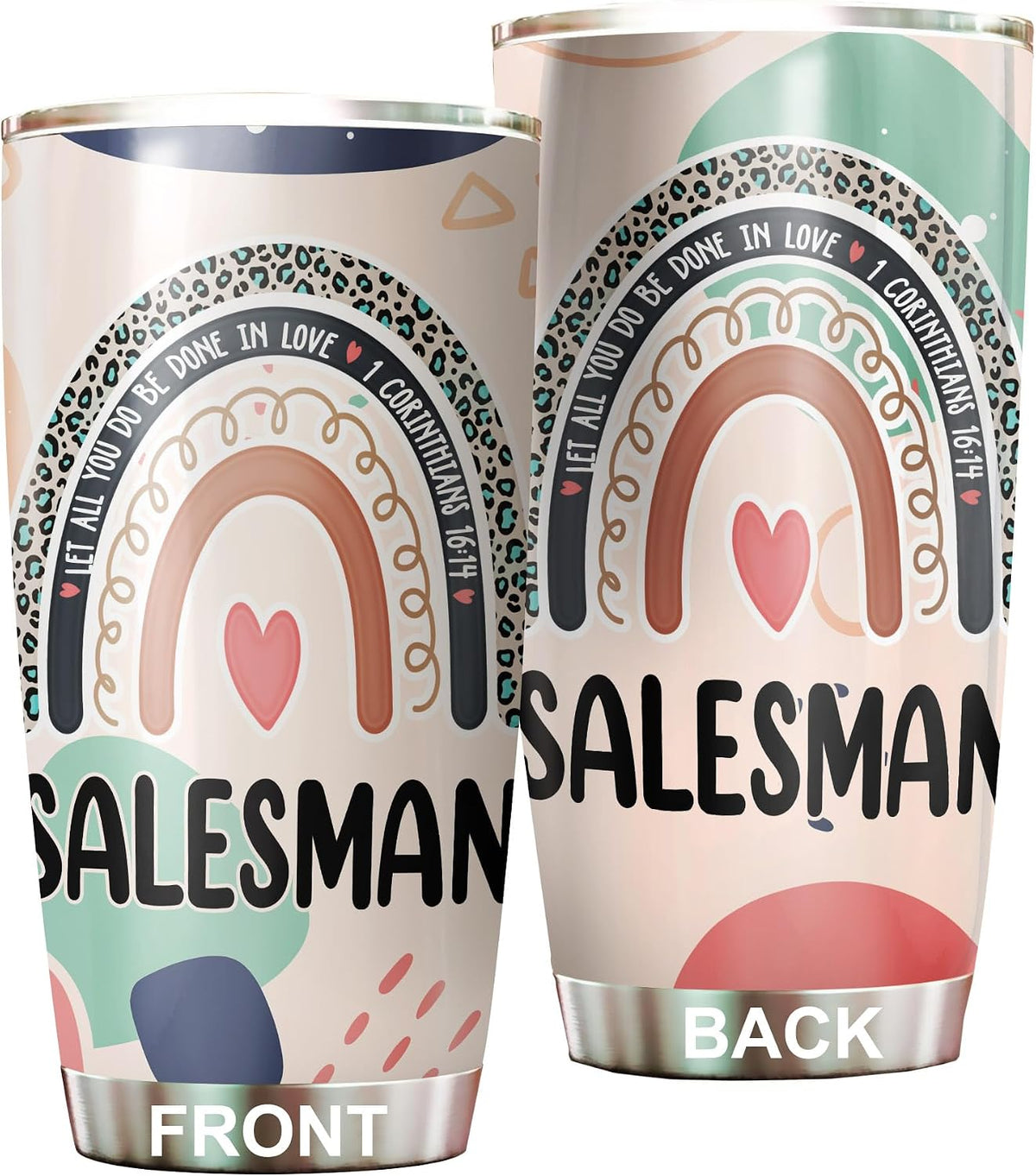 Let All You Do Be Done In Love Postal Clerk Tumbler Stainless Steel 20oz, Office Gifts Women Men Work Friends Coworker, Driking Coffee Cup For Birthday Christmas - Colors C