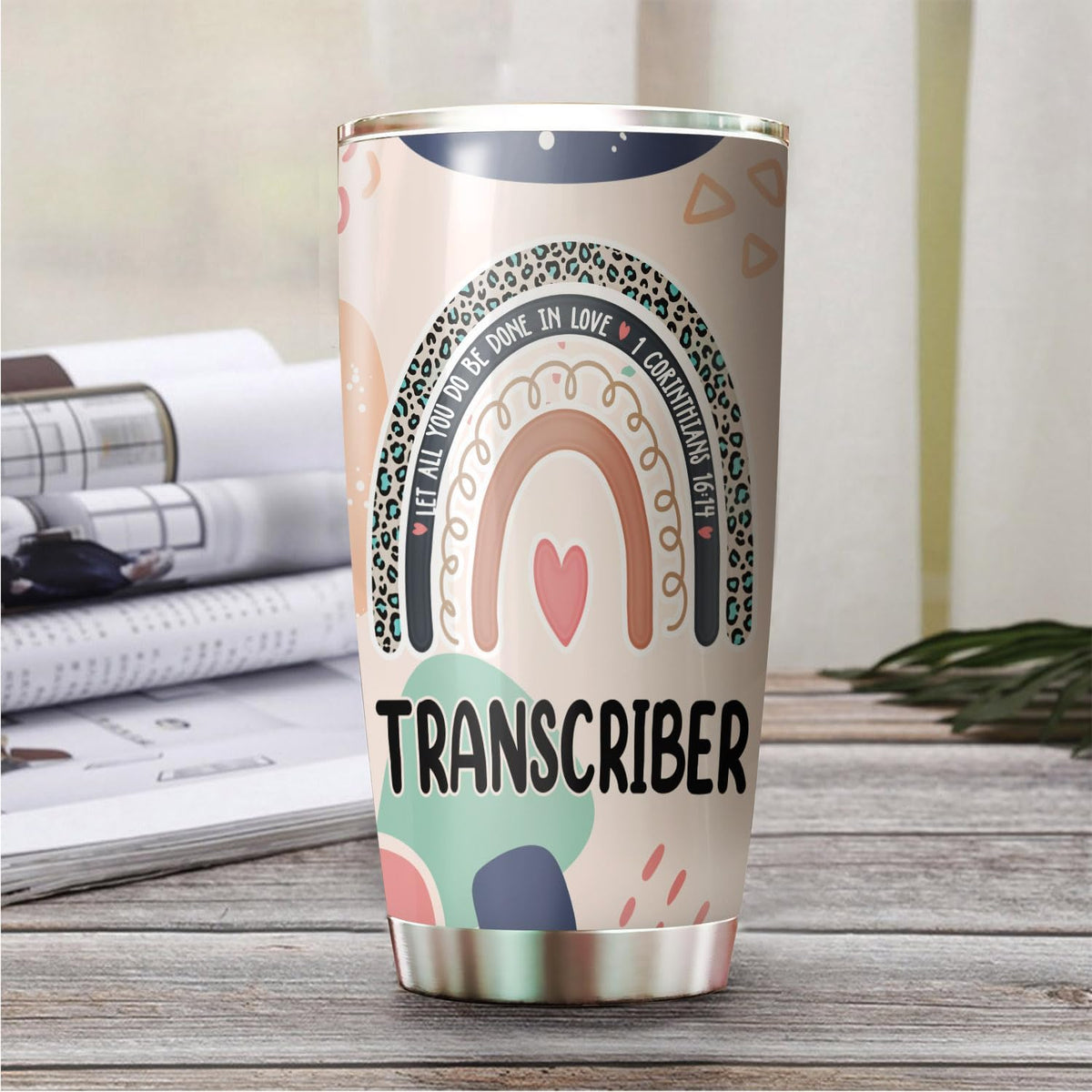 Let All You Do Be Done In Love Postal Clerk Tumbler Stainless Steel 20oz, Office Gifts Women Men Work Friends Coworker, Driking Coffee Cup For Birthday Christmas - Colors C