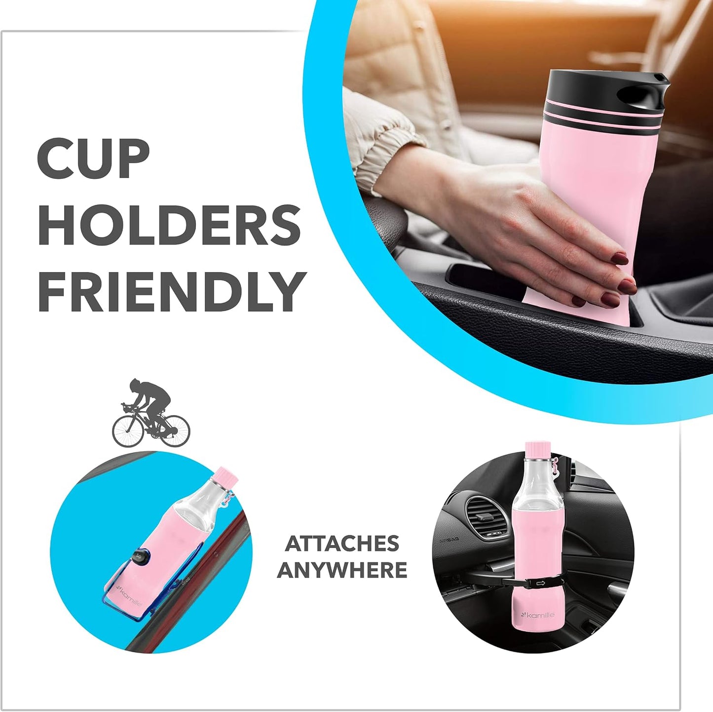 Travel Coffee Mug, Stainless Steel Coffee Tumbler-Double Wall Thermal Vacuum Insulated Coffee Mug with Lid for Cold, BPA free, Ice Drinks and Hot Beverage-11+5 oz