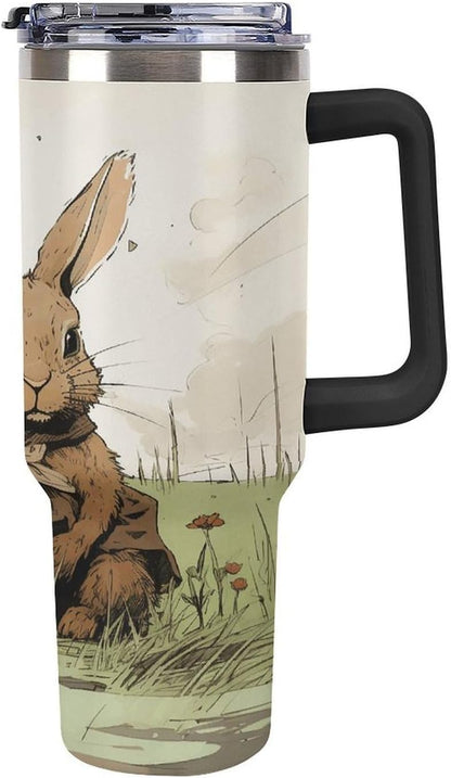 40 Oz Double Insulated Tumblers With Handles Pelican Birds Printed Insulated Tumbler With Straw With Lid Leak-proof Stainless Steel Travel Coffee Mug - Colors A