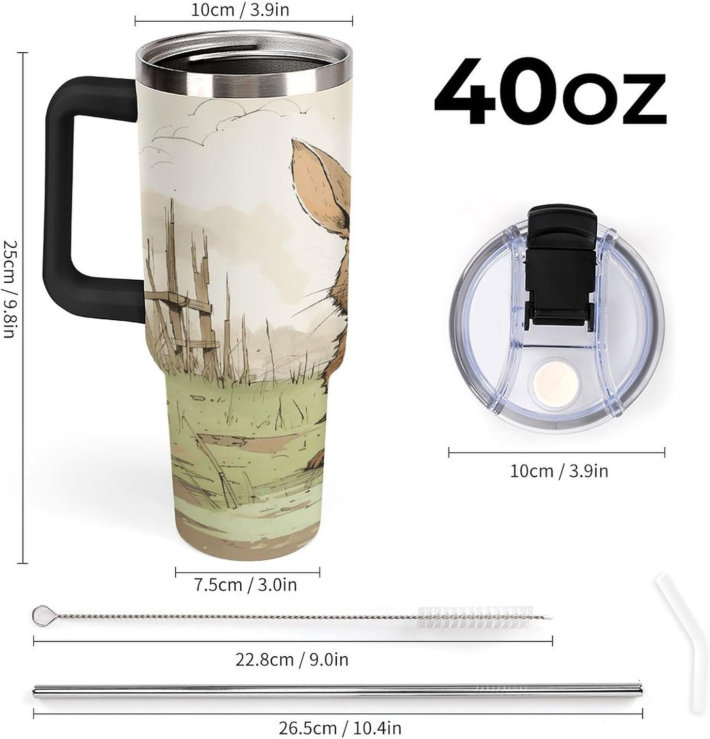 40 Oz Double Insulated Tumblers With Handles Pelican Birds Printed Insulated Tumbler With Straw With Lid Leak-proof Stainless Steel Travel Coffee Mug - Colors A