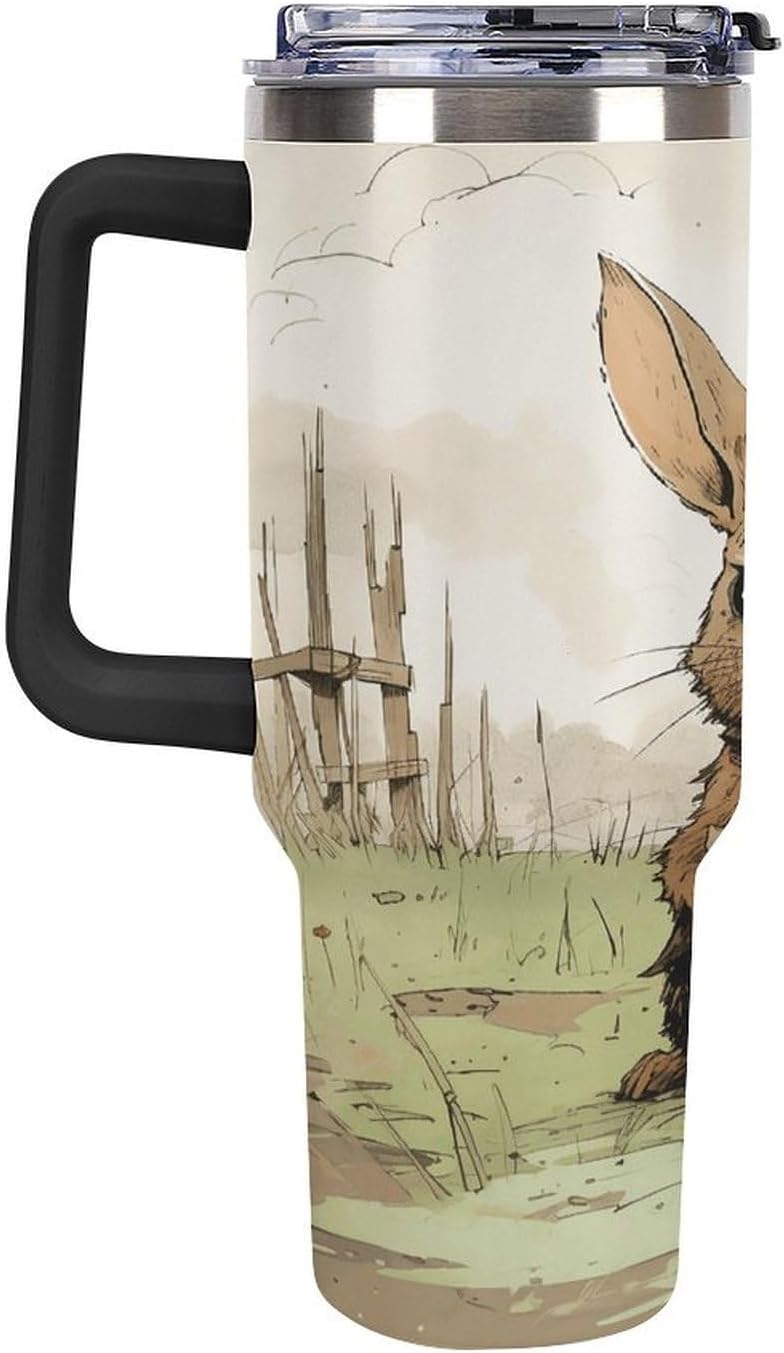 40 Oz Double Insulated Tumblers With Handles Pelican Birds Printed Insulated Tumbler With Straw With Lid Leak-proof Stainless Steel Travel Coffee Mug - Colors A
