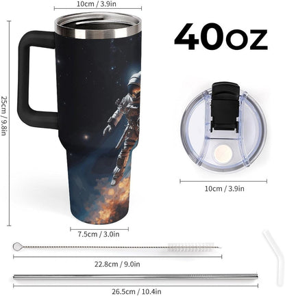 40 Oz Double Insulated Tumblers With Handles Pelican Birds Printed Insulated Tumbler With Straw With Lid Leak-proof Stainless Steel Travel Coffee Mug - Colors A