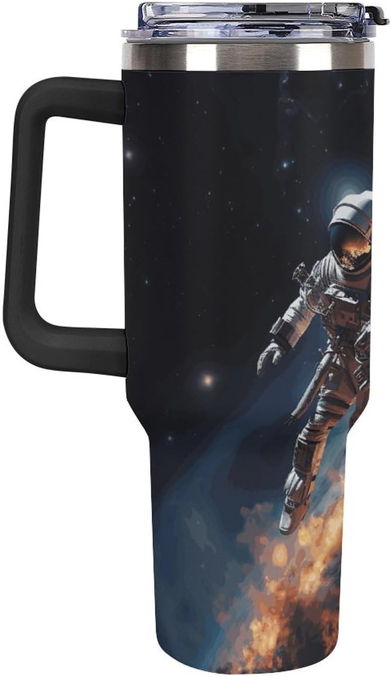 40 Oz Double Insulated Tumblers With Handles Pelican Birds Printed Insulated Tumbler With Straw With Lid Leak-proof Stainless Steel Travel Coffee Mug - Colors A