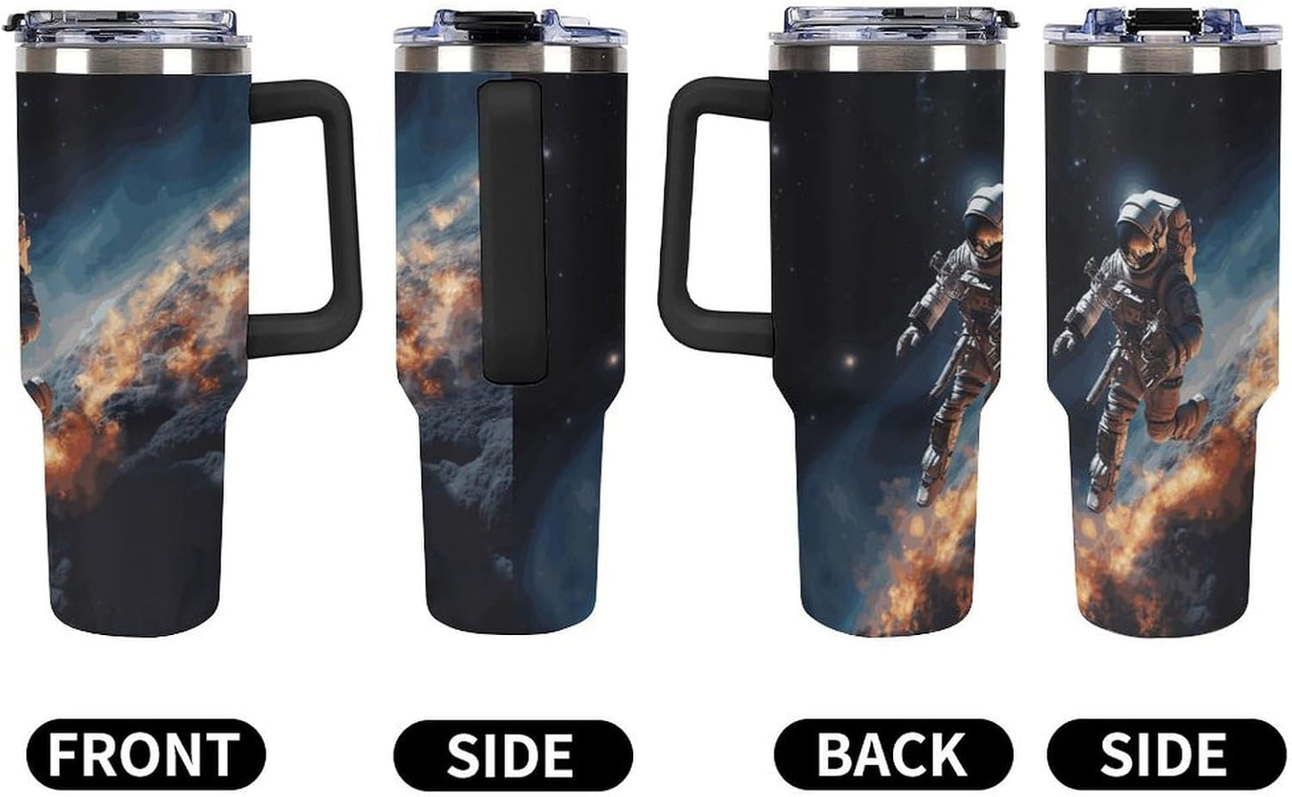 40 Oz Double Insulated Tumblers With Handles Pelican Birds Printed Insulated Tumbler With Straw With Lid Leak-proof Stainless Steel Travel Coffee Mug - Colors A