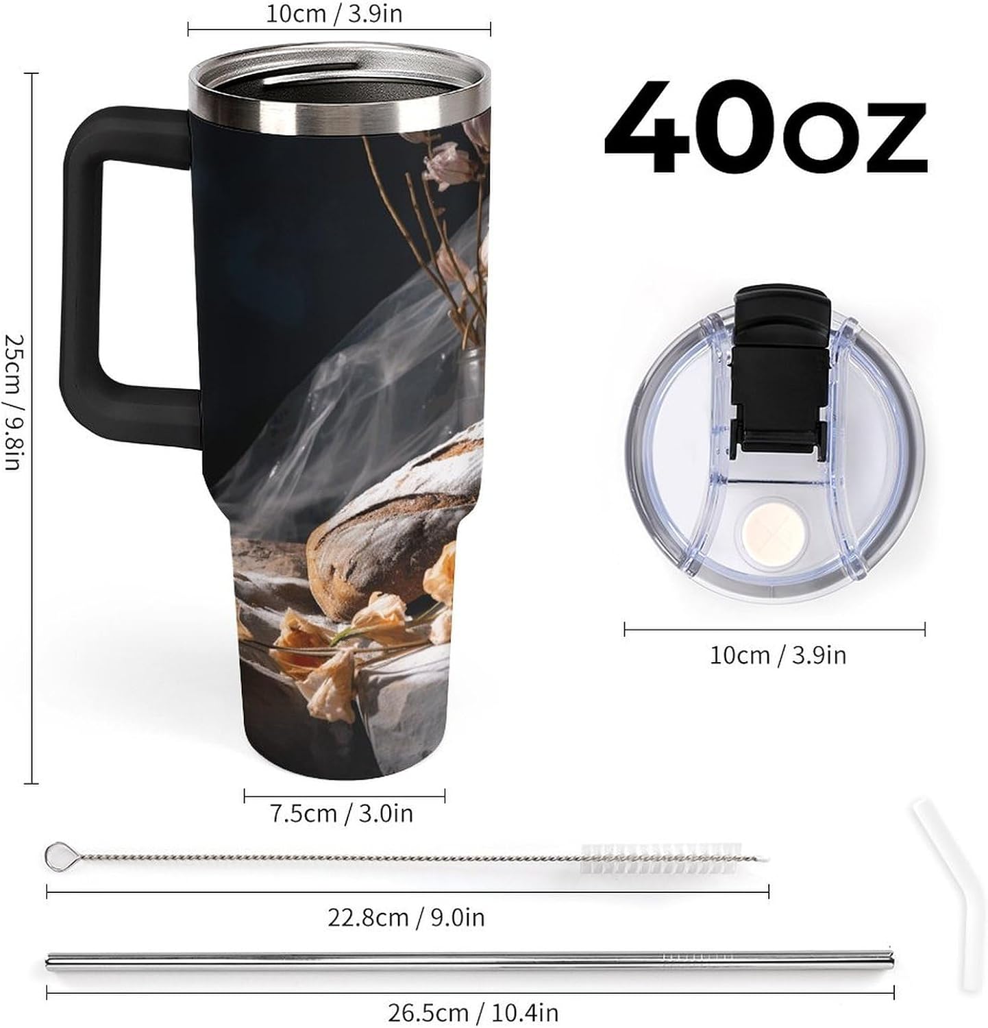40 Oz Double Insulated Tumblers With Handles Pelican Birds Printed Insulated Tumbler With Straw With Lid Leak-proof Stainless Steel Travel Coffee Mug - Colors A