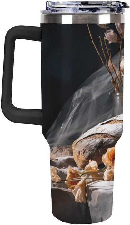 40 Oz Double Insulated Tumblers With Handles Pelican Birds Printed Insulated Tumbler With Straw With Lid Leak-proof Stainless Steel Travel Coffee Mug - Colors A