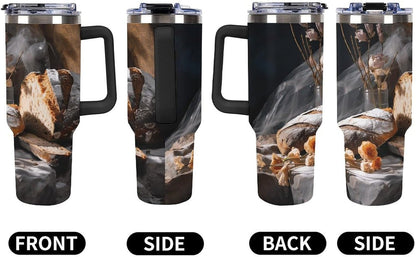 40 Oz Double Insulated Tumblers With Handles Pelican Birds Printed Insulated Tumbler With Straw With Lid Leak-proof Stainless Steel Travel Coffee Mug - Colors A