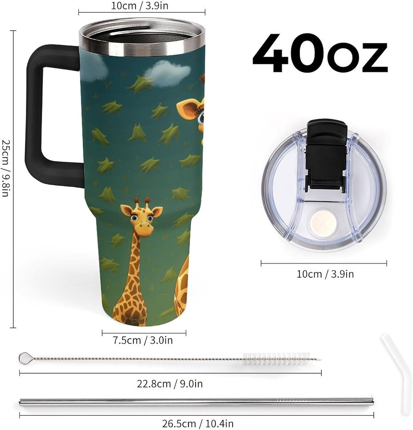 40 Oz Double Insulated Tumblers With Handles Pelican Birds Printed Insulated Tumbler With Straw With Lid Leak-proof Stainless Steel Travel Coffee Mug - Colors A