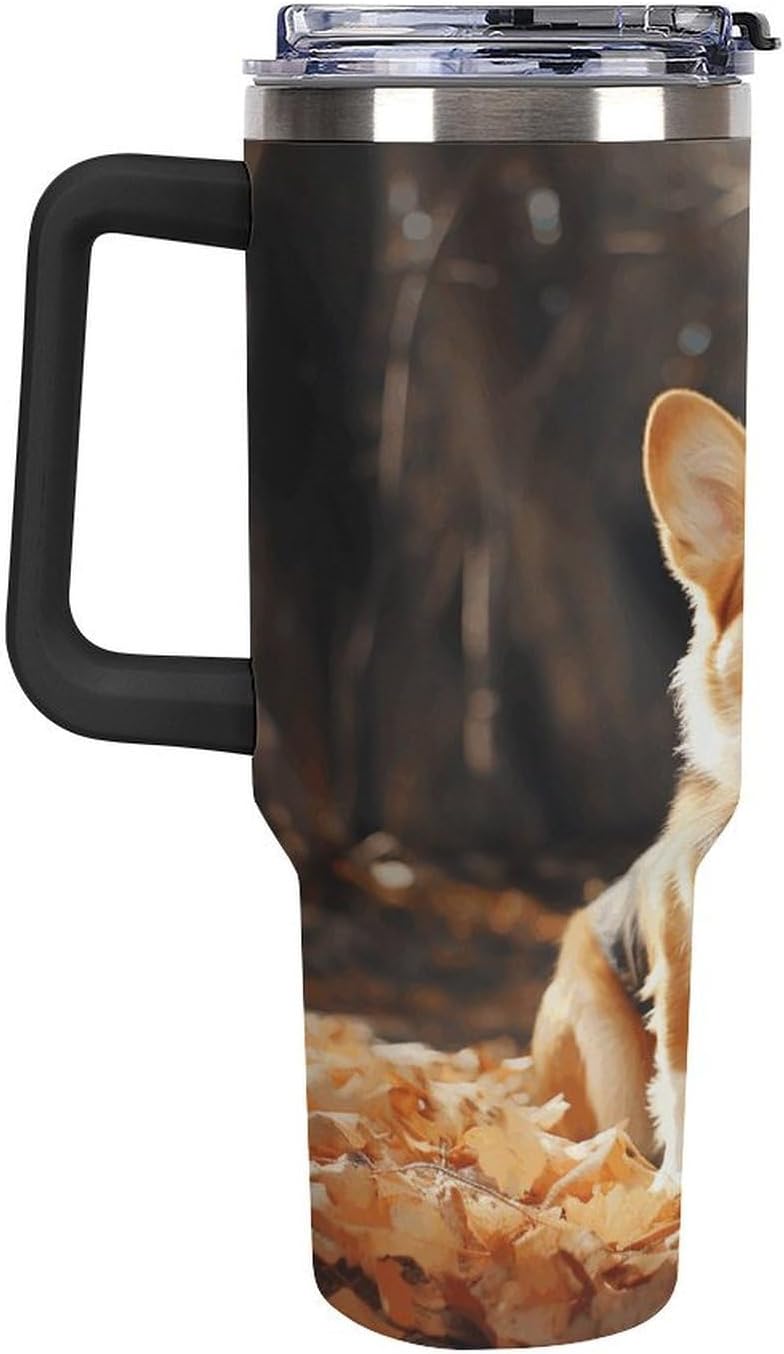 40 Oz Double Insulated Tumblers With Handles Pelican Birds Printed Insulated Tumbler With Straw With Lid Leak-proof Stainless Steel Travel Coffee Mug - Colors A
