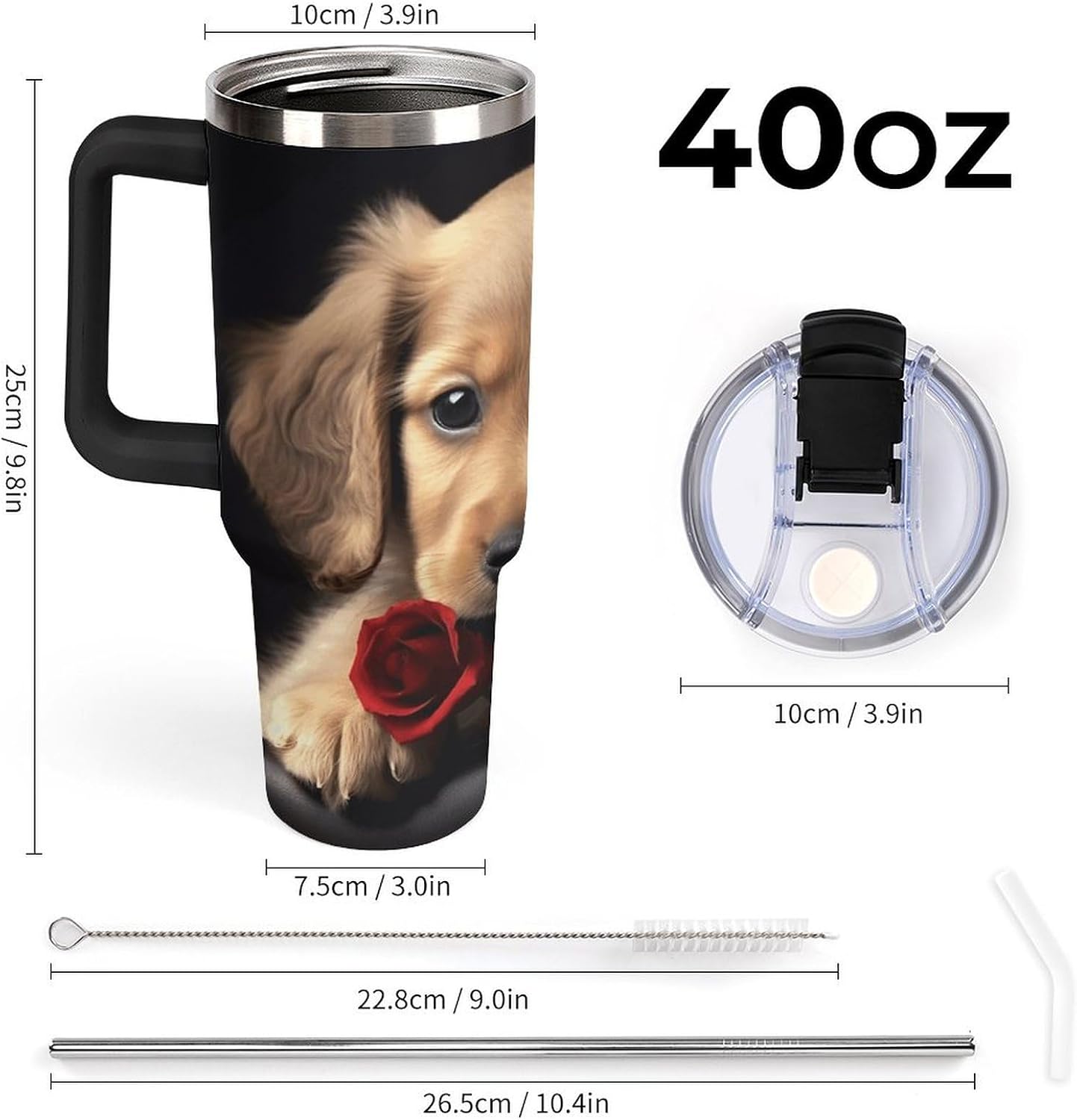 40 Oz Double Insulated Tumblers With Handles Pelican Birds Printed Insulated Tumbler With Straw With Lid Leak-proof Stainless Steel Travel Coffee Mug - Colors A