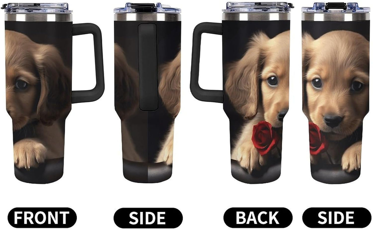 40 Oz Double Insulated Tumblers With Handles Pelican Birds Printed Insulated Tumbler With Straw With Lid Leak-proof Stainless Steel Travel Coffee Mug - Colors A