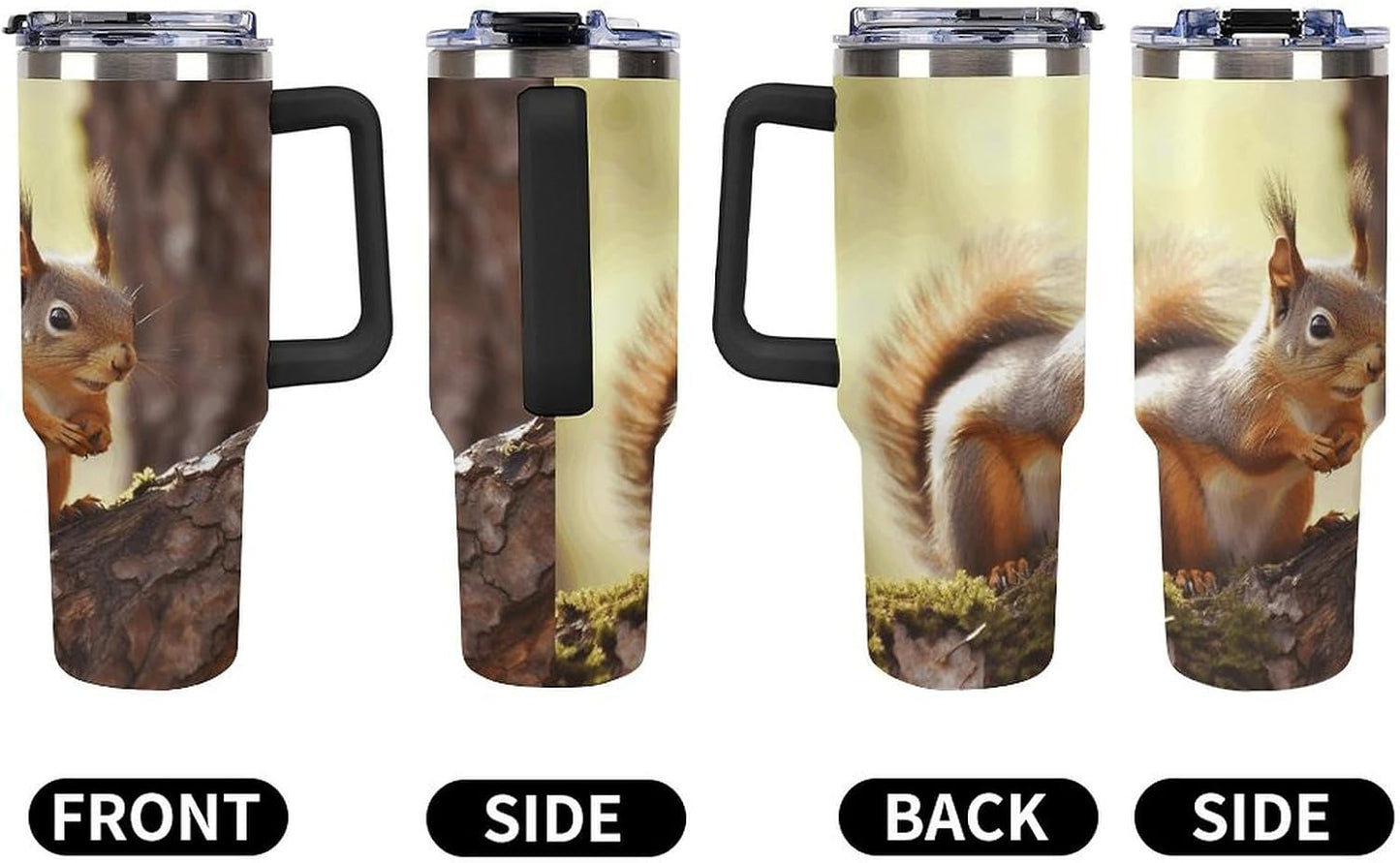 40 Oz Double Insulated Tumblers With Handles Pelican Birds Printed Insulated Tumbler With Straw With Lid Leak-proof Stainless Steel Travel Coffee Mug - Colors A