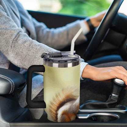 40 Oz Double Insulated Tumblers With Handles Pelican Birds Printed Insulated Tumbler With Straw With Lid Leak-proof Stainless Steel Travel Coffee Mug - Colors A