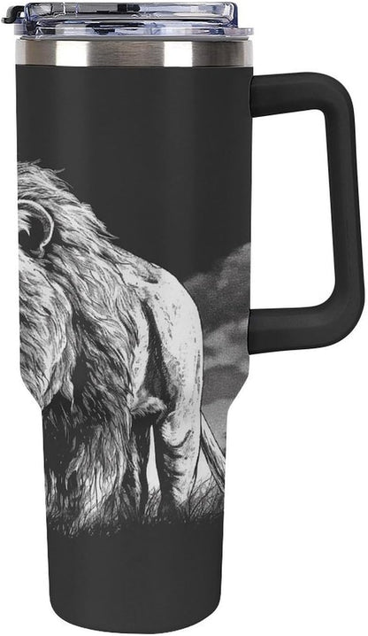 40 Oz Double Insulated Tumblers With Handles Pelican Birds Printed Insulated Tumbler With Straw With Lid Leak-proof Stainless Steel Travel Coffee Mug - Colors A