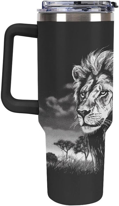 40 Oz Double Insulated Tumblers With Handles Pelican Birds Printed Insulated Tumbler With Straw With Lid Leak-proof Stainless Steel Travel Coffee Mug - Colors A