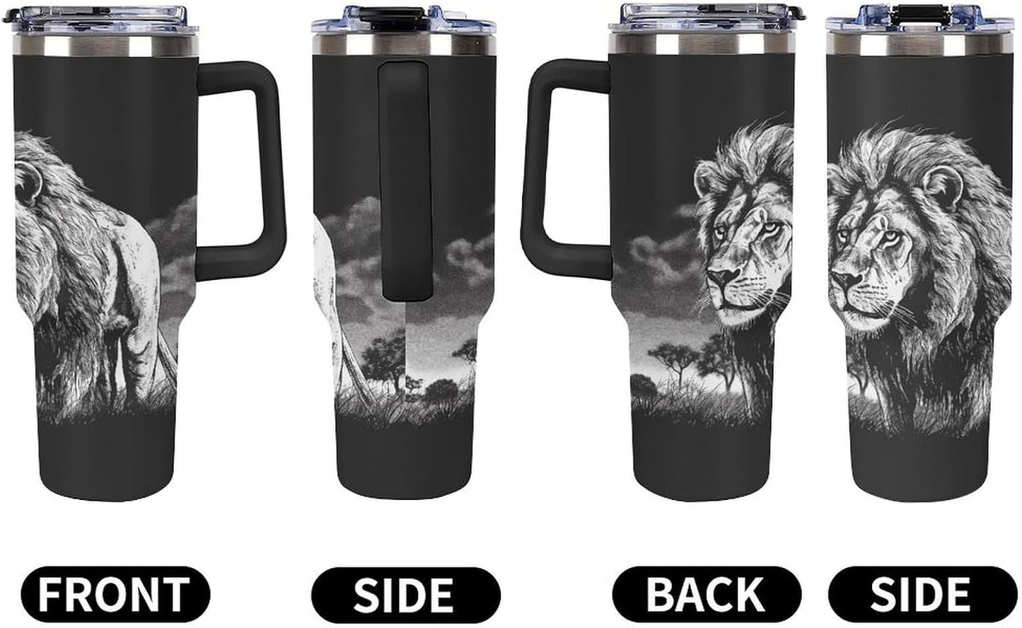 40 Oz Double Insulated Tumblers With Handles Pelican Birds Printed Insulated Tumbler With Straw With Lid Leak-proof Stainless Steel Travel Coffee Mug - Colors A