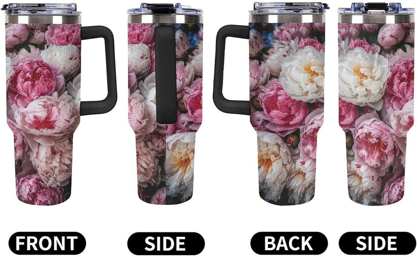 40 Oz Double Insulated Tumblers With Handles Pelican Birds Printed Insulated Tumbler With Straw With Lid Leak-proof Stainless Steel Travel Coffee Mug - Colors A