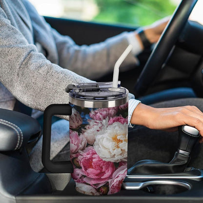 40 Oz Double Insulated Tumblers With Handles Pelican Birds Printed Insulated Tumbler With Straw With Lid Leak-proof Stainless Steel Travel Coffee Mug - Colors A