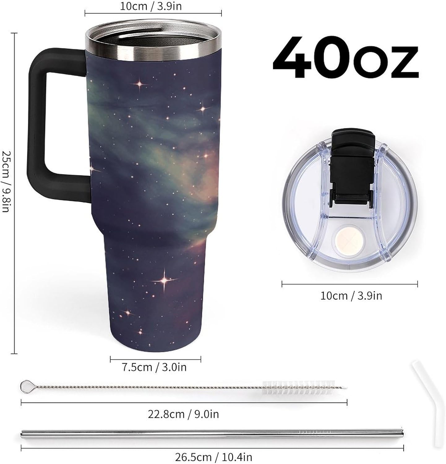 40 Oz Double Insulated Tumblers With Handles Pelican Birds Printed Insulated Tumbler With Straw With Lid Leak-proof Stainless Steel Travel Coffee Mug - Colors A