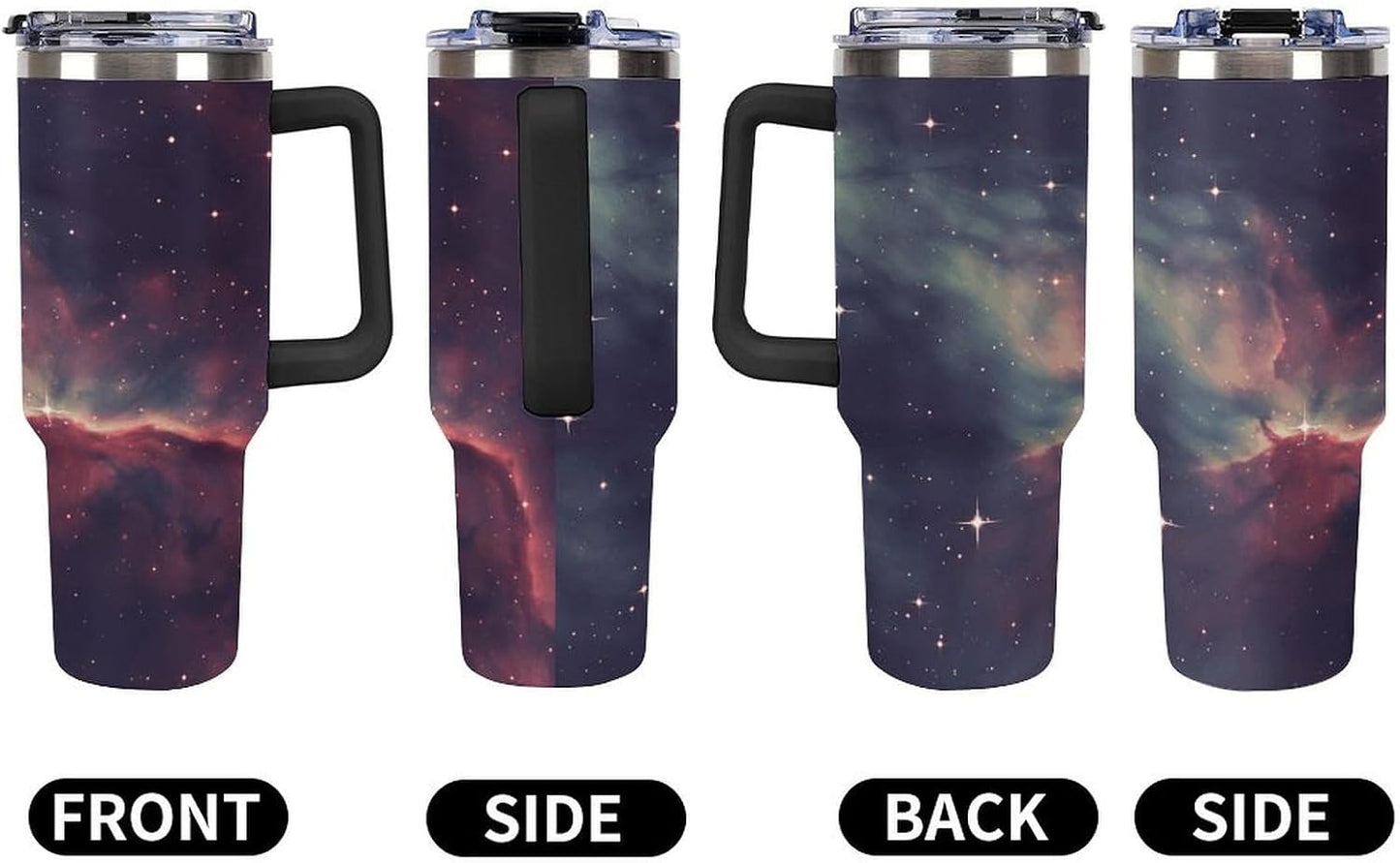 40 Oz Double Insulated Tumblers With Handles Pelican Birds Printed Insulated Tumbler With Straw With Lid Leak-proof Stainless Steel Travel Coffee Mug - Colors A