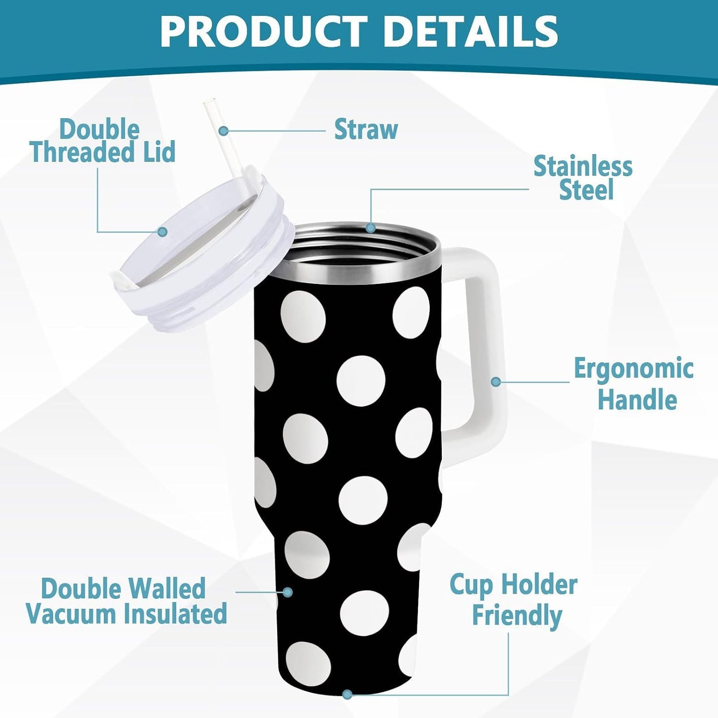 Pink Rose Floral Roses 30 oz Tumbler with Handle and Straw Lid, Insulated Stainless Steel Water Bottle Portable Travel Coffee Tea Mug Cup
